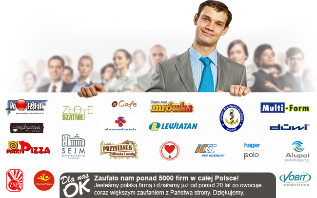 Zaufało nam ponad 5000 firm z całej Polski - posiadamy olbrzymie doświadczenie i oferujemy profesjonalne usługi w atrakcyjnych cenach.